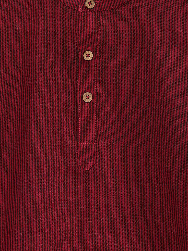 Kids Boys Straight Full Sleevs Red Kurta