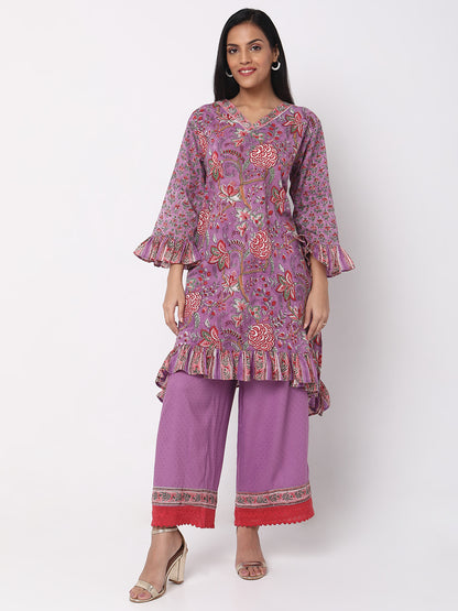 Flare Fit Floral Kurta Sets