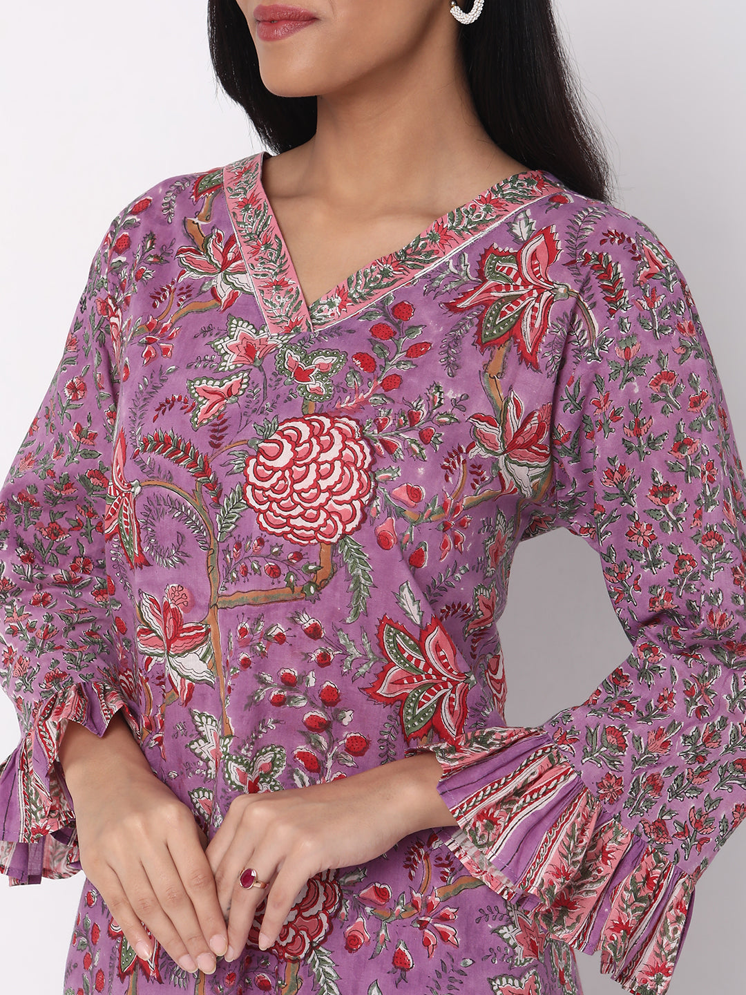 Flare Fit Floral Kurta Sets