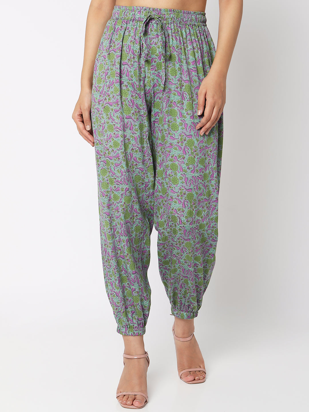 Aseesa Women's Grey Cotton Printed Ethnic Sets