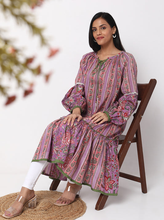 Relaxed Fit Floral Kurta