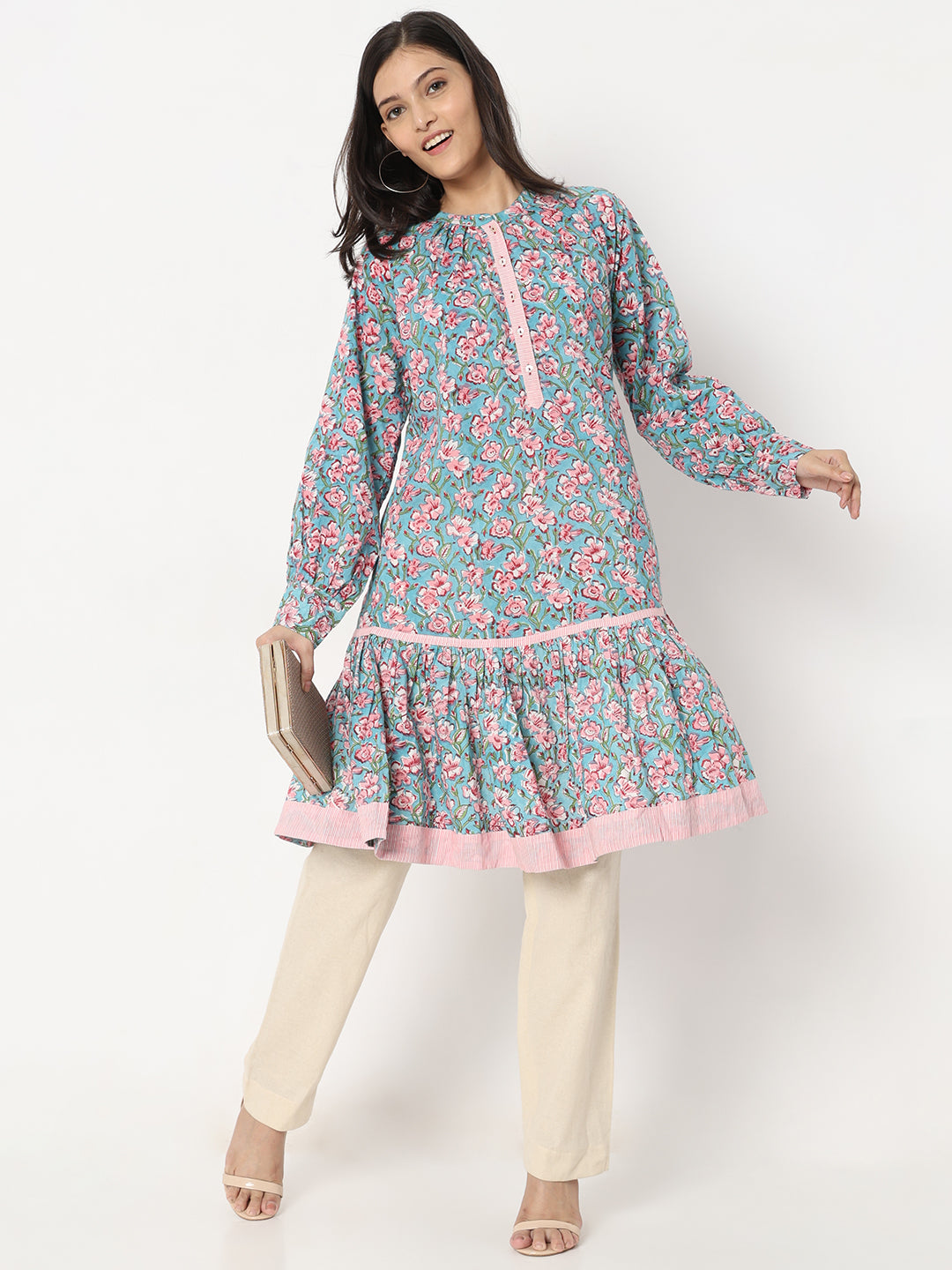 Flare Fit Floral Kurta