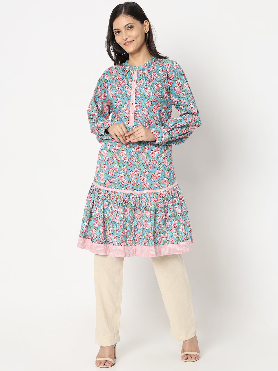 Flare Fit Floral Kurta