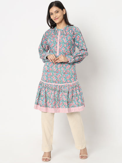Flare Fit Floral Kurta