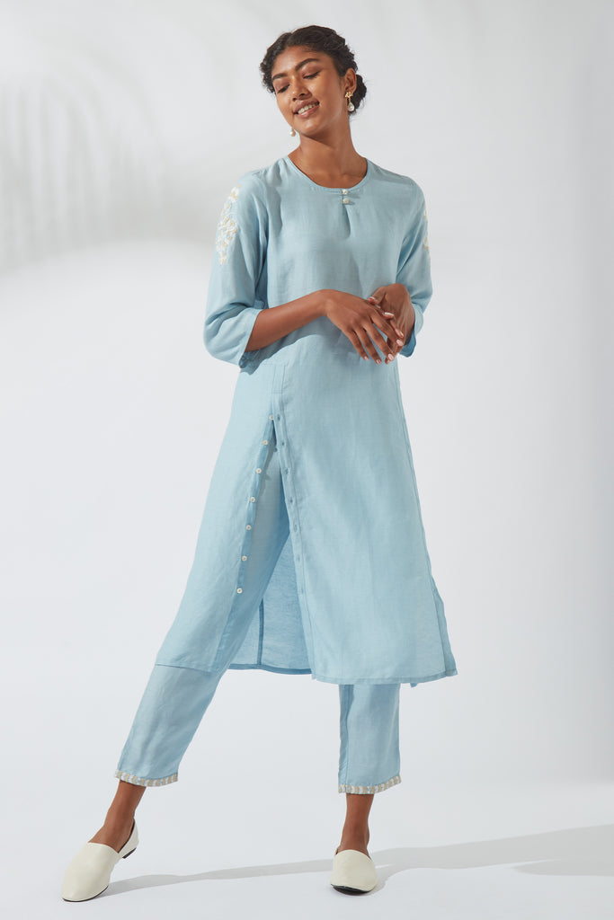 Crystal Blue Functional Kurta Dress