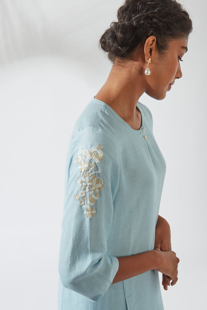 Crystal Blue Functional Kurta Dress