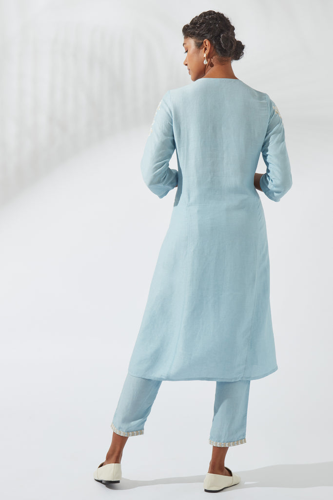 Crystal Blue Functional Kurta Dress