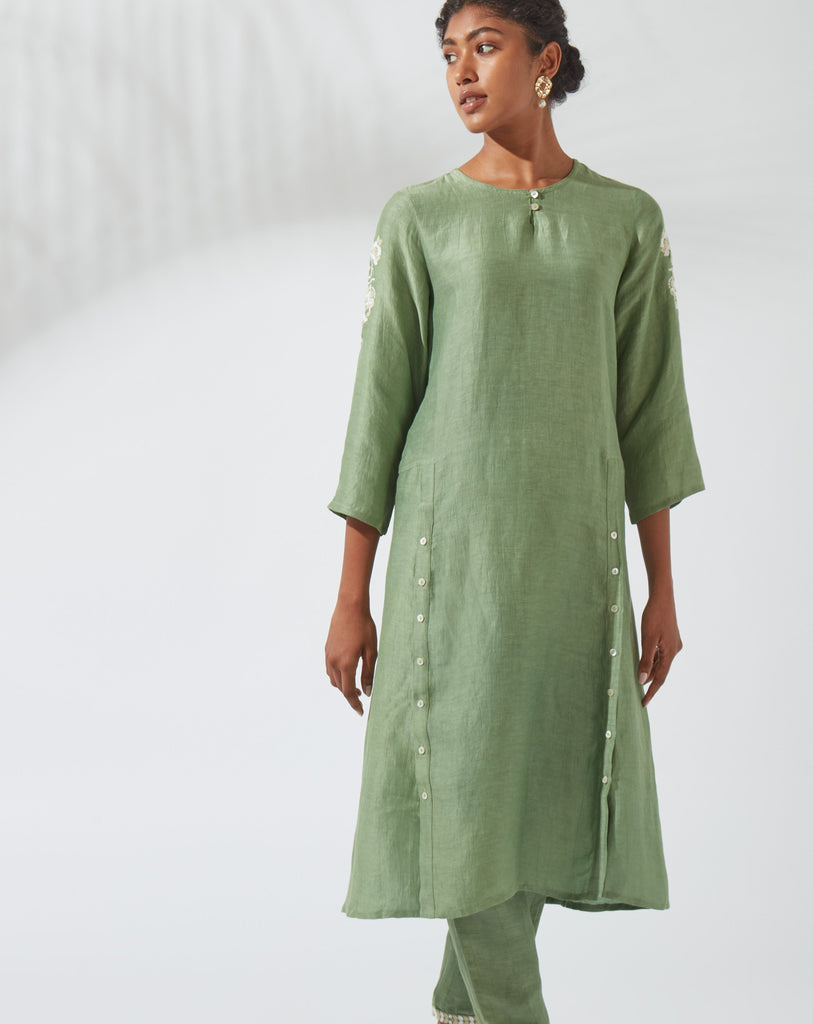 Frost Green Functional Kurta Dress