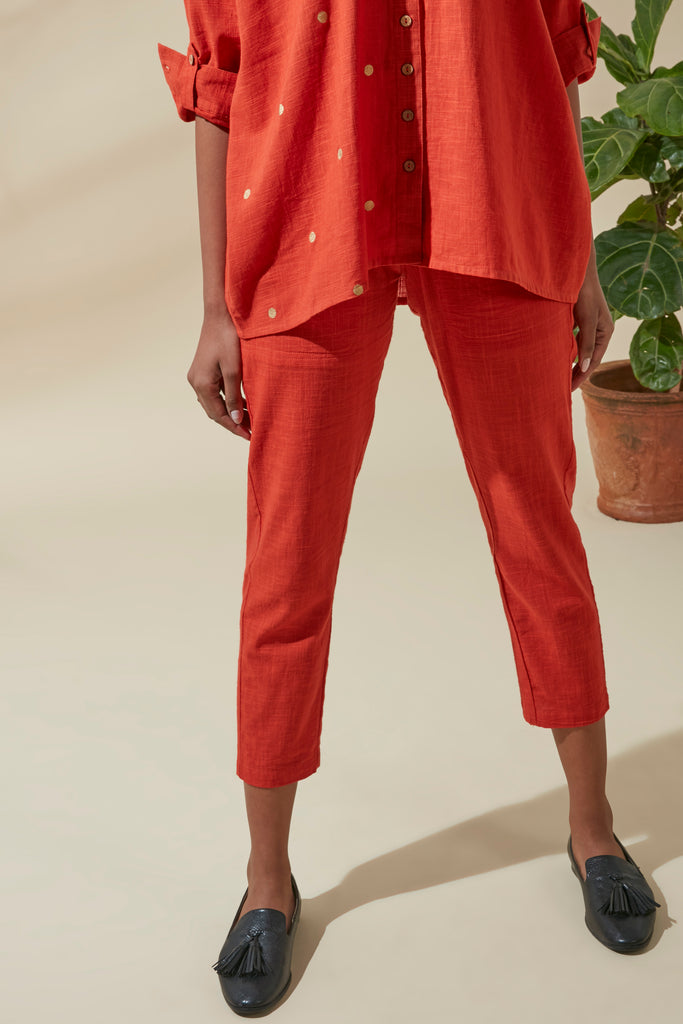 Crimson Straight Fit Pants