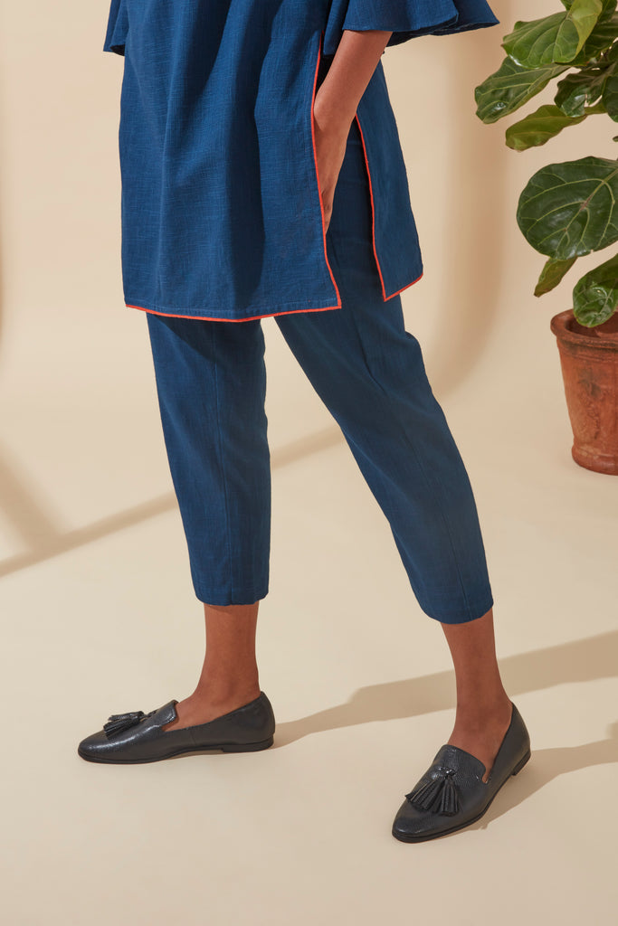 Indigo Straight Fit Pants