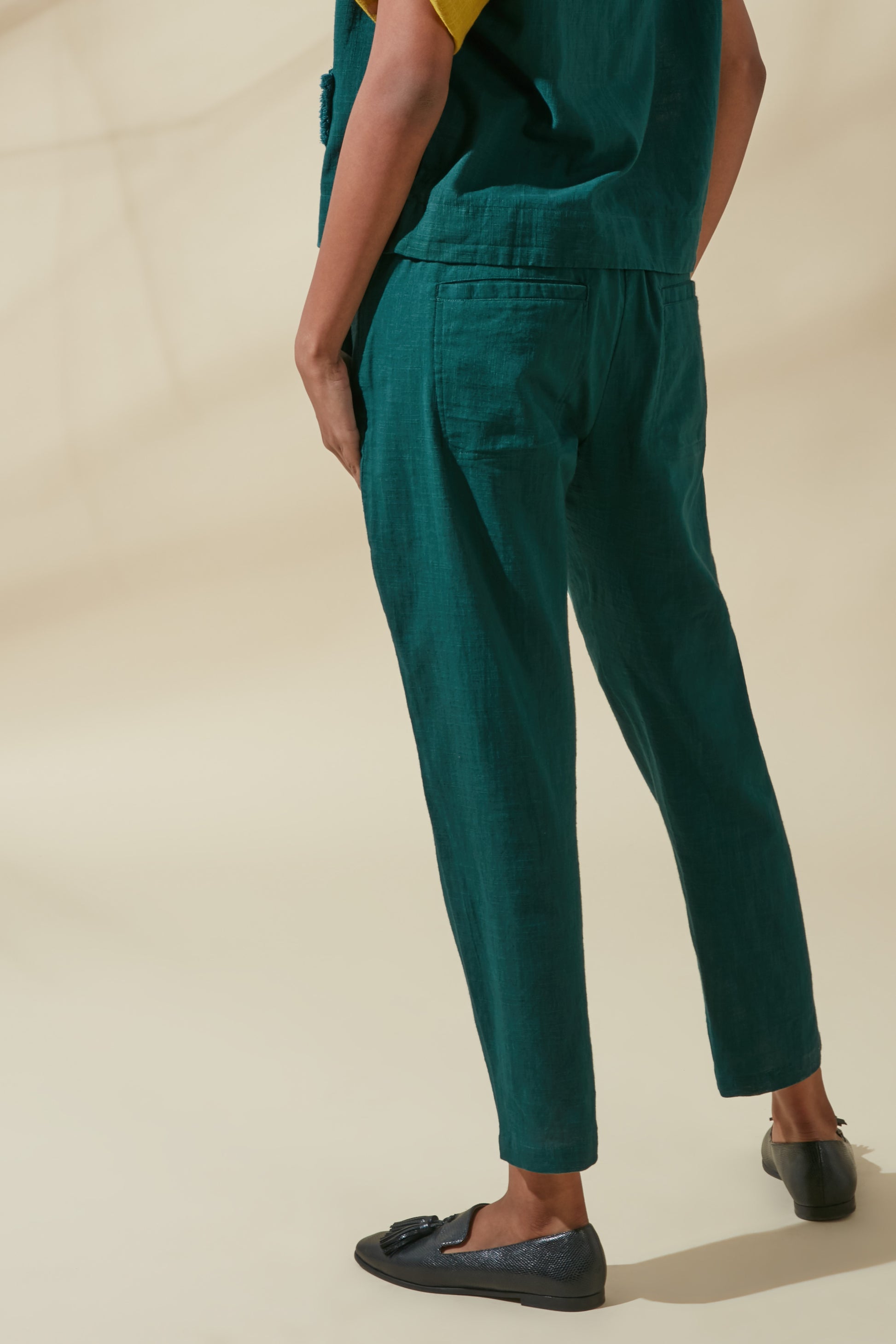 Teal Straight Fit Pants