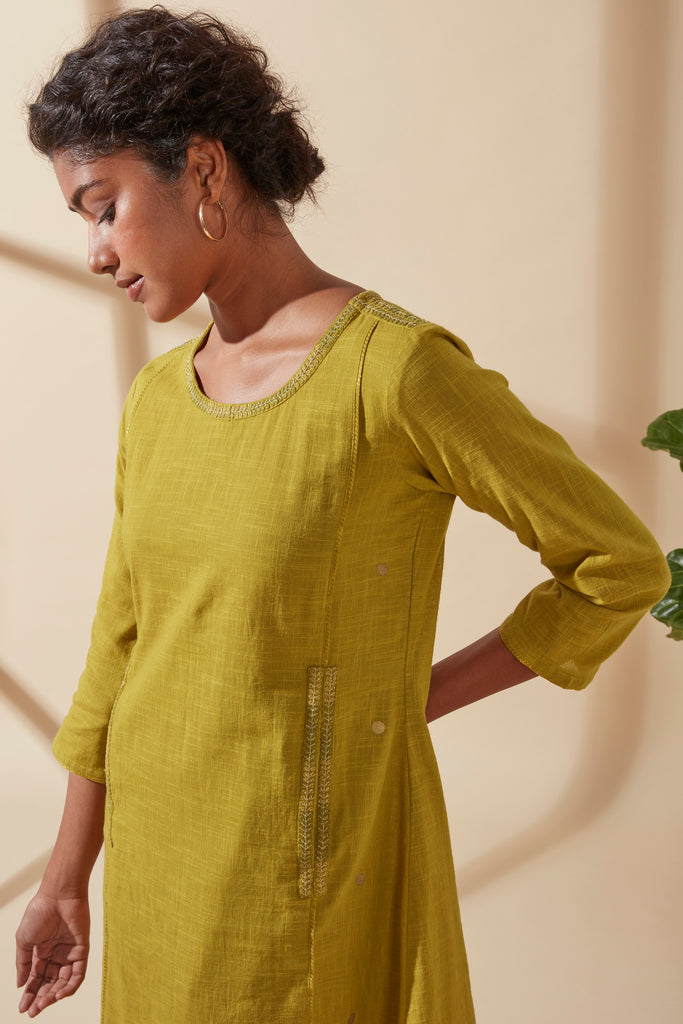 Mustard Straight Kurta