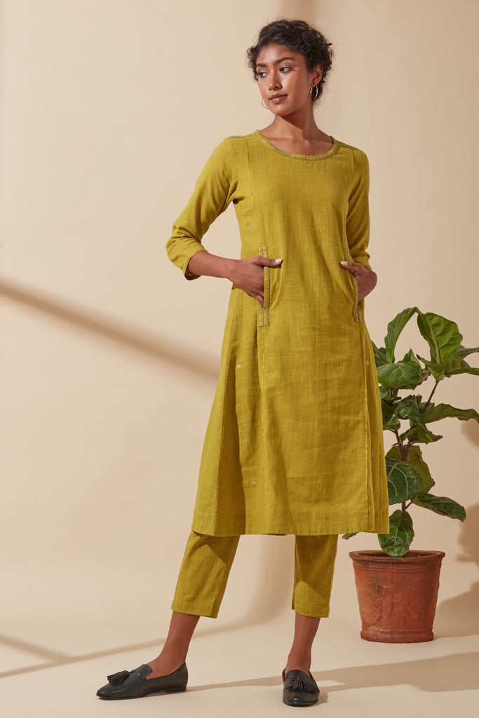 Mustard Straight Kurta