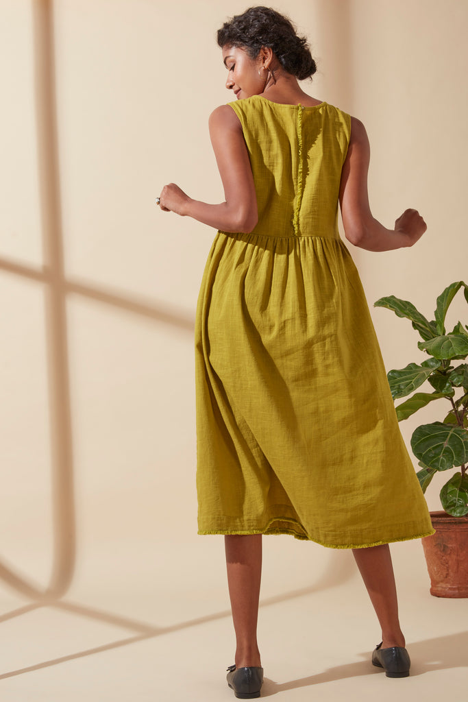 Mustard Embroidered Dress