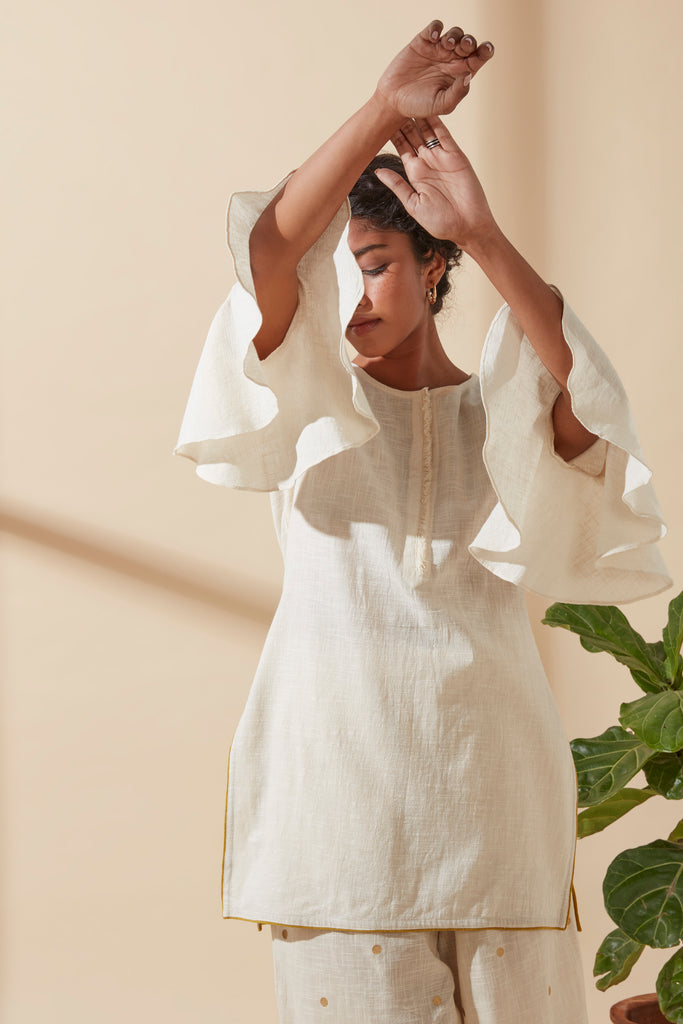 Ecru Bell Sleeve Tunic