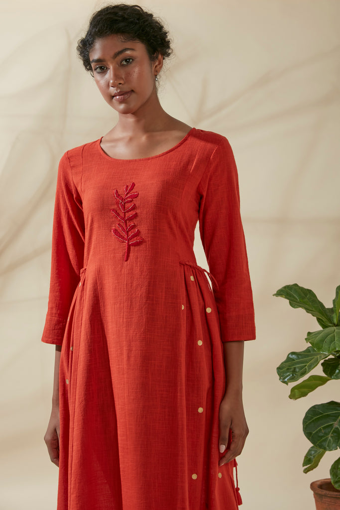 Crimson Abha Style Kurta Dress
