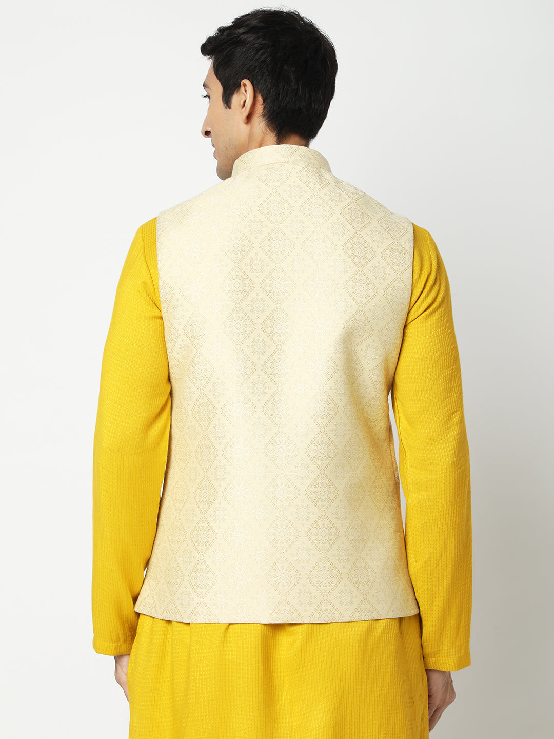 Men's Beige Polyester Printed Jackets