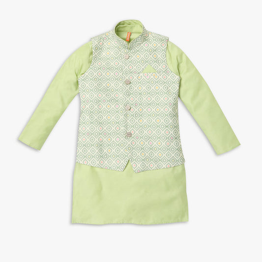 Boys Regular Fit Embellished Kurta Sets