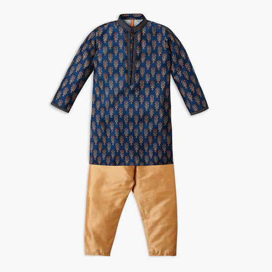 Boy's Regular Fit Printed Kurta Sets