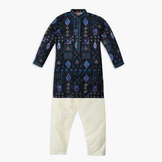 Boy's Regular Fit Embellished Kurta Sets