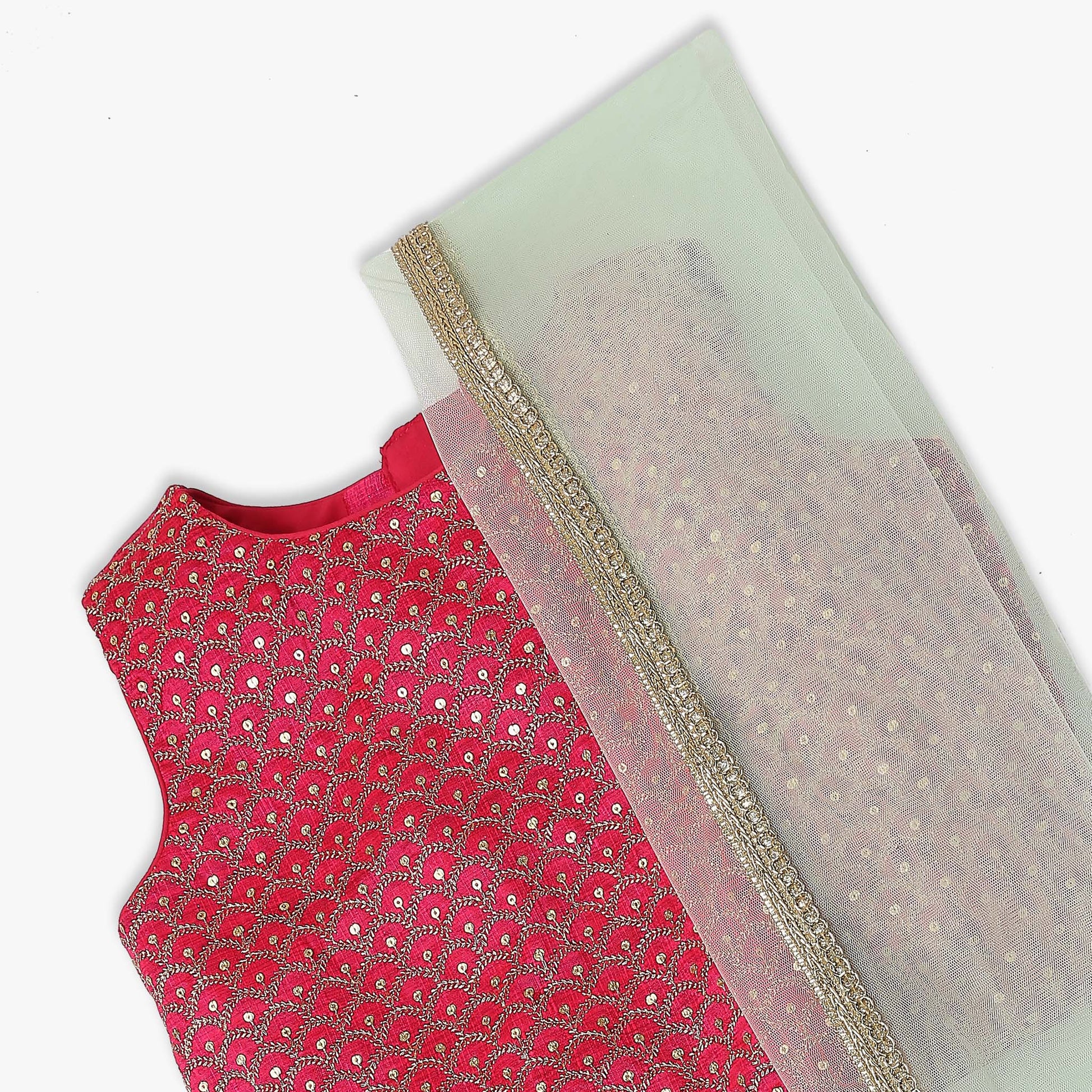 Girl's Regular Fit Embroidered Ethnic Sets