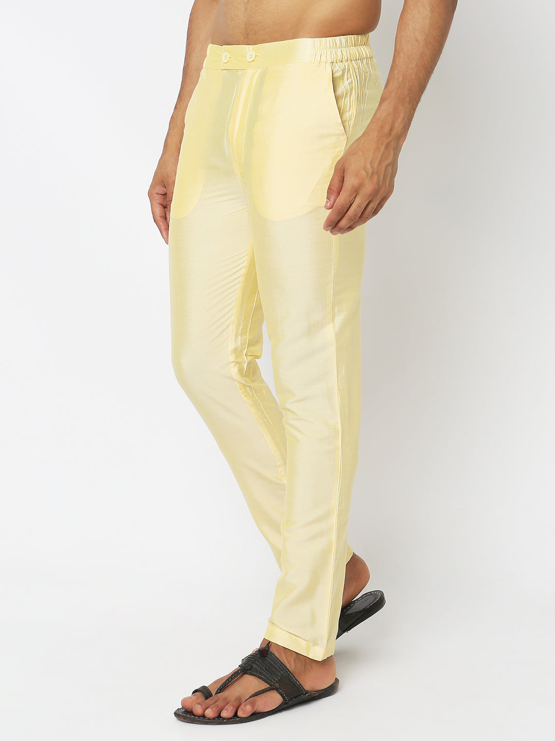 Regular Fit Solid Mid Rise Ethnic Pants