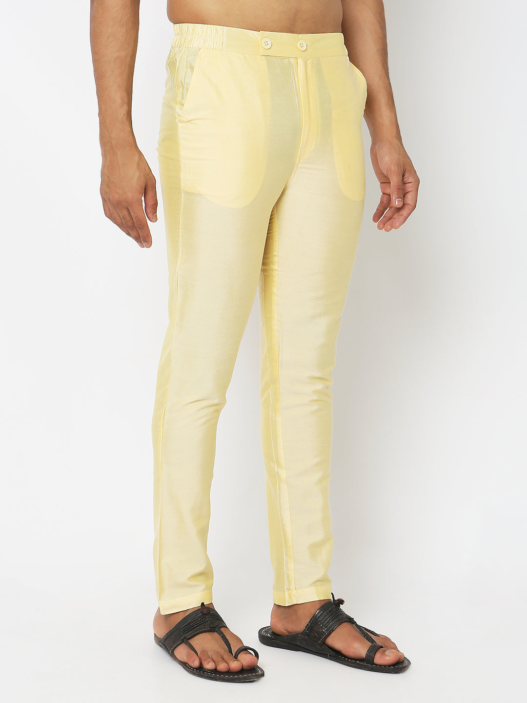 Regular Fit Solid Mid Rise Ethnic Pants