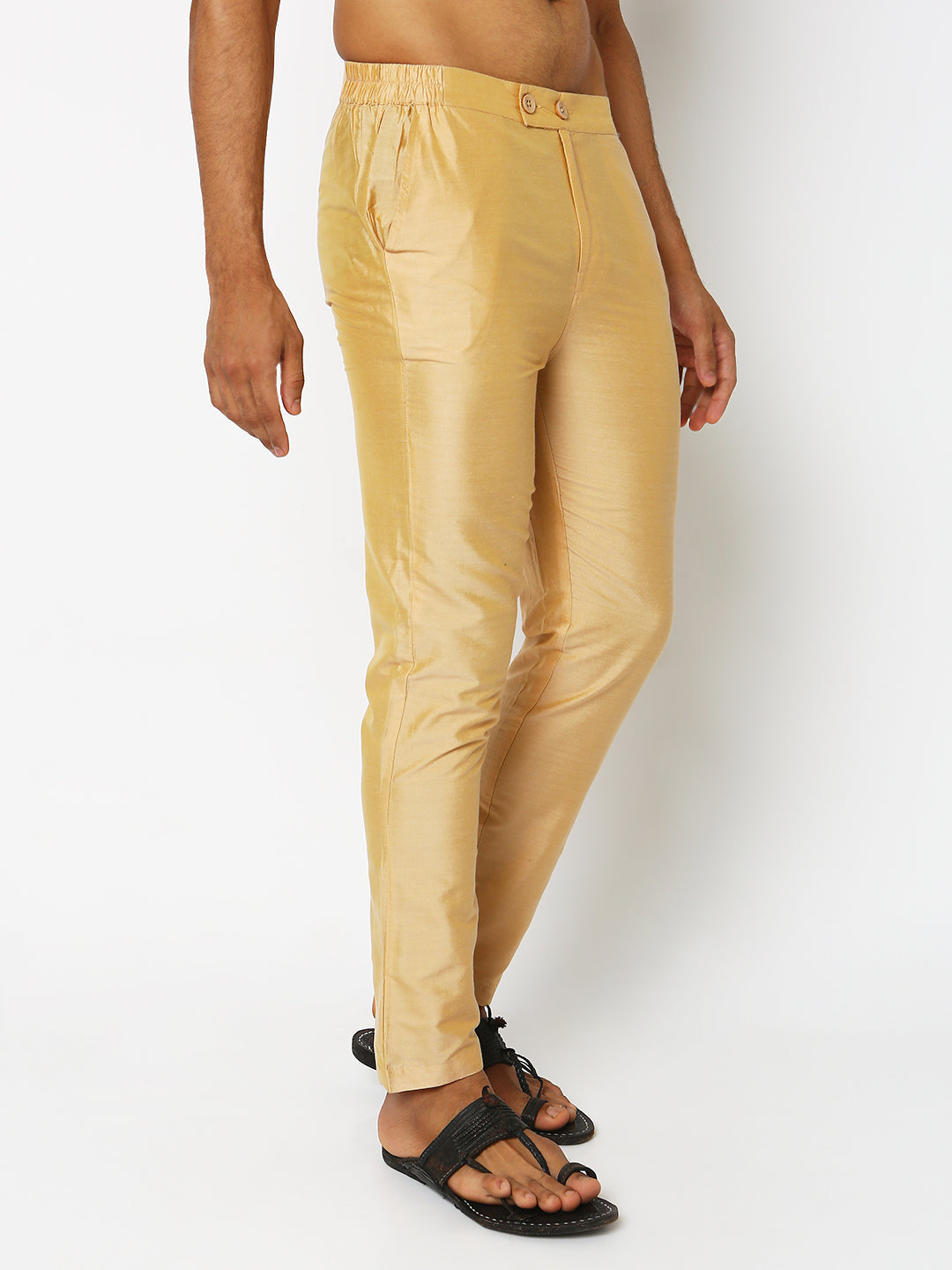 Regular Fit Solid Mid Rise Ethnic Pants