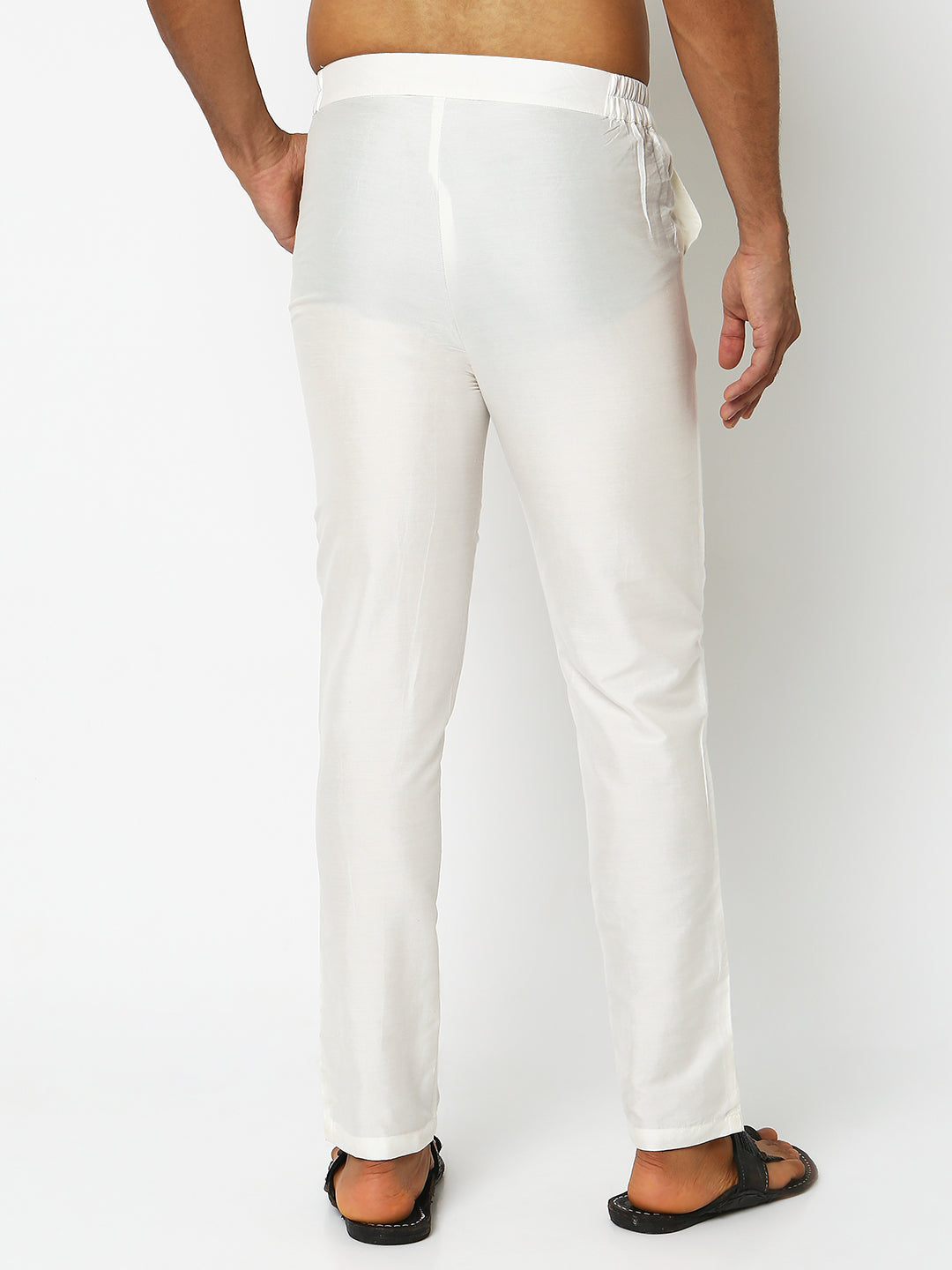 Regular Fit Solid Mid Rise Ethnic Pants