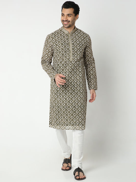 Regular Fit Embroidered Kurta Sets