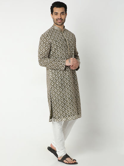 Regular Fit Embroidered Kurta Sets