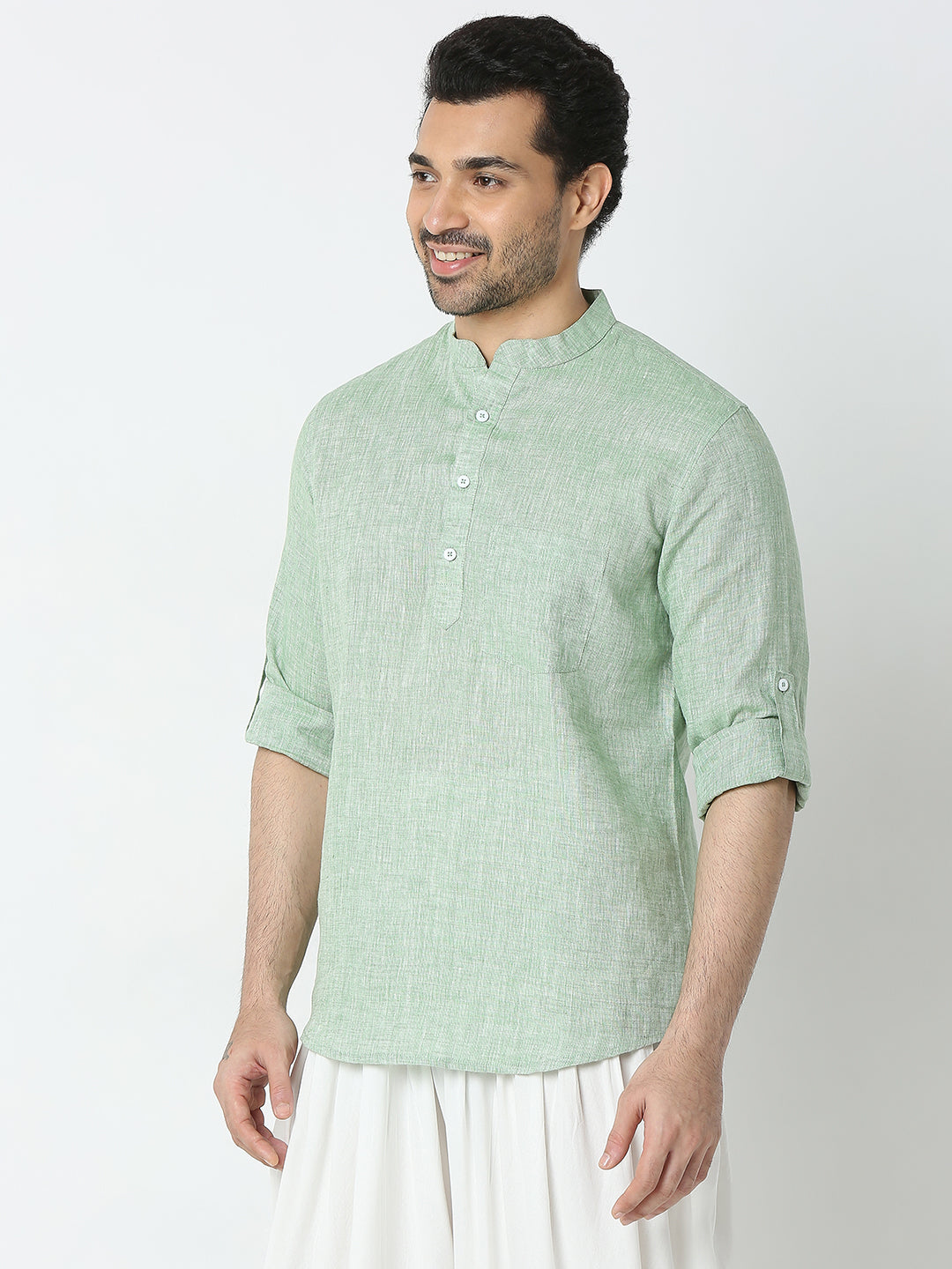 Regular Fit Solid Short Kurta
