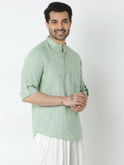 Regular Fit Solid Short Kurta