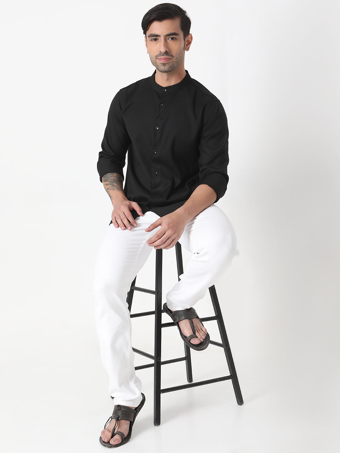 Regular Fit Solid Short Kurta