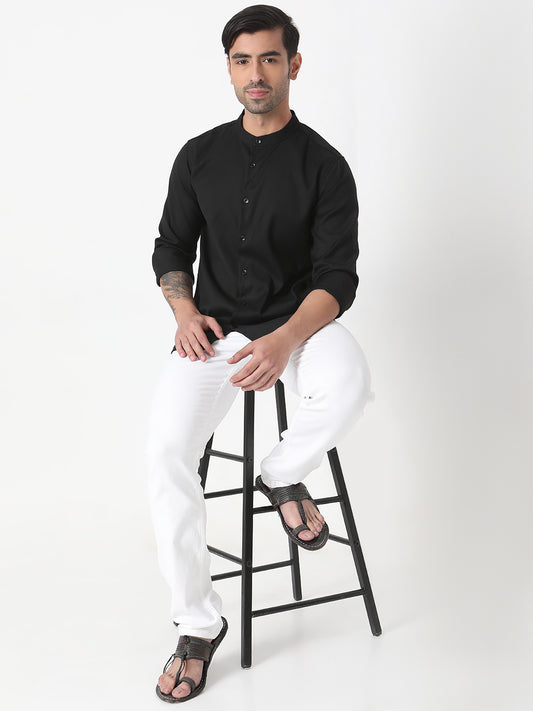 Regular Fit Solid Short Kurta