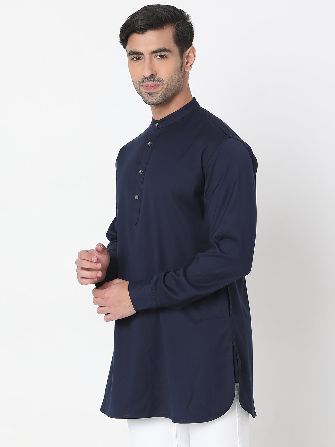 Regular Fit Solid Short Kurta