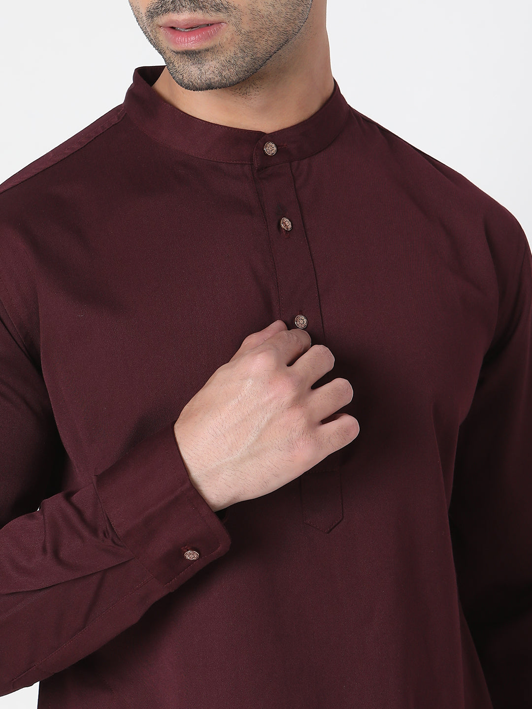 Regular Fit Solid Short Kurta