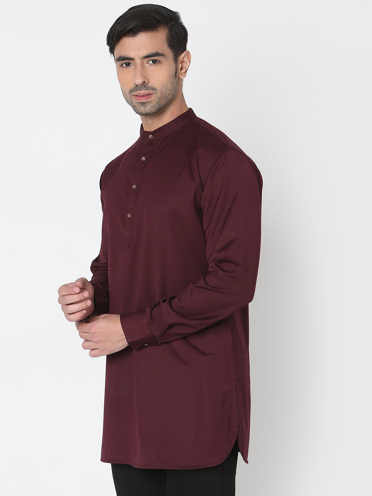 Regular Fit Solid Short Kurta