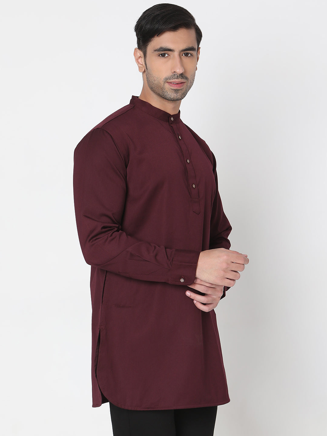 Regular Fit Solid Short Kurta