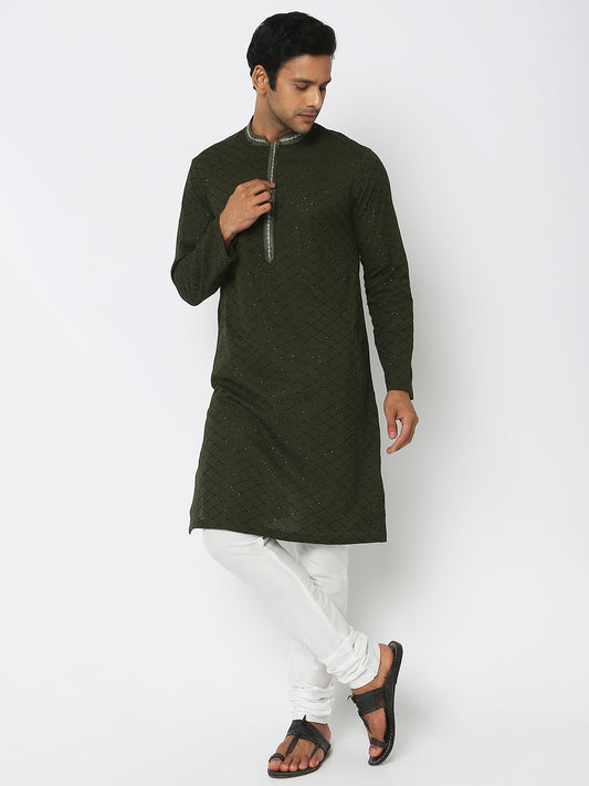 Regular Fit Embroidered Kurta