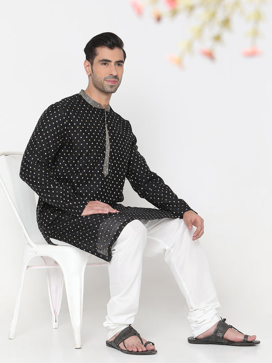 Regular Fit Jacquard Kurta