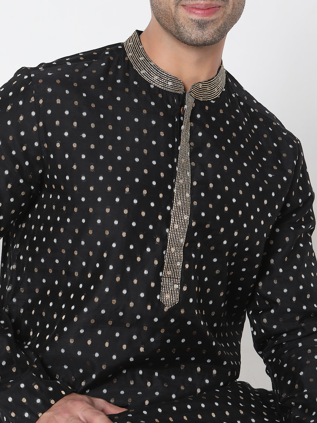 Regular Fit Jacquard Kurta