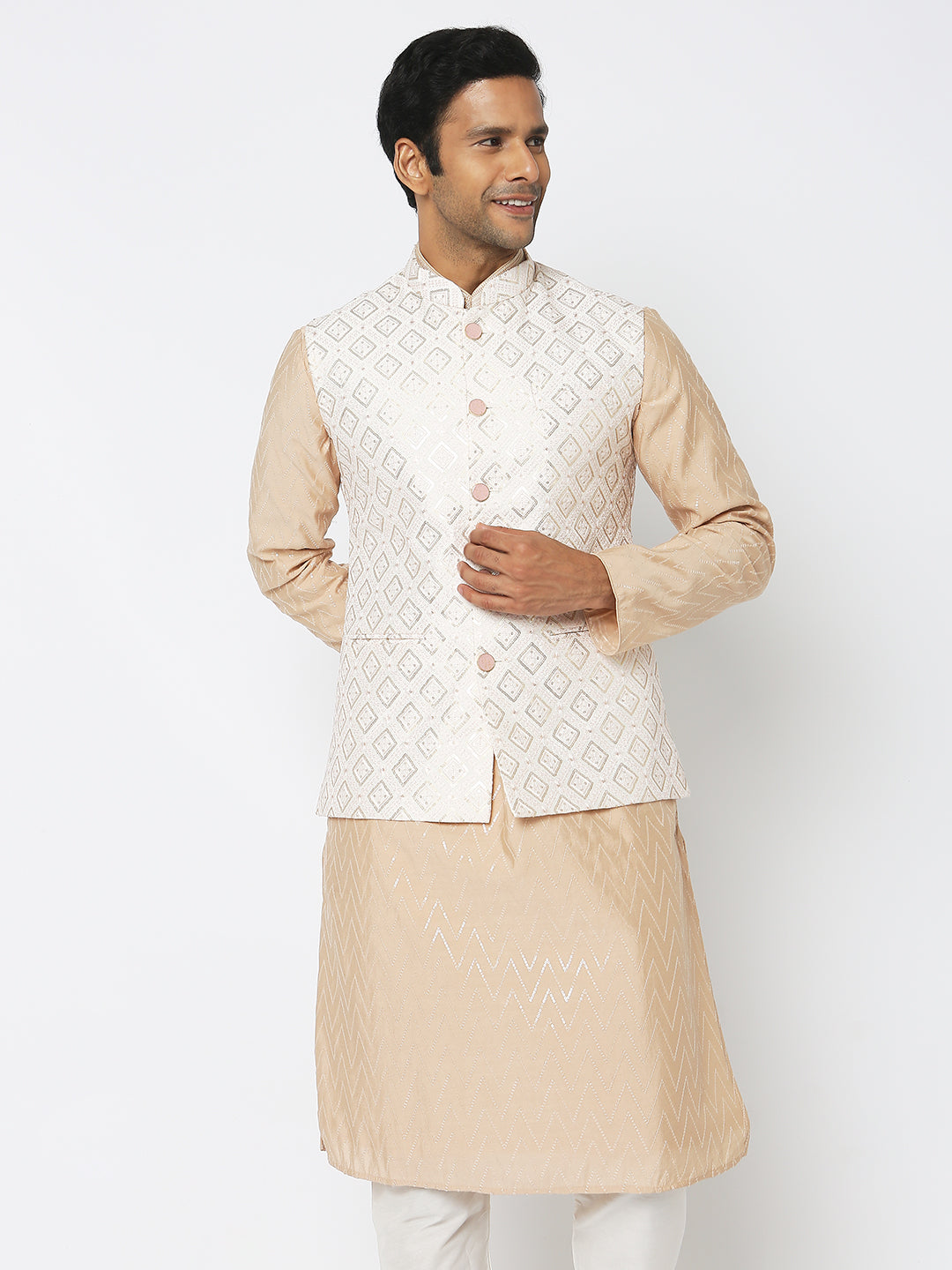Regular Fit Embellished Ethnic Jacket