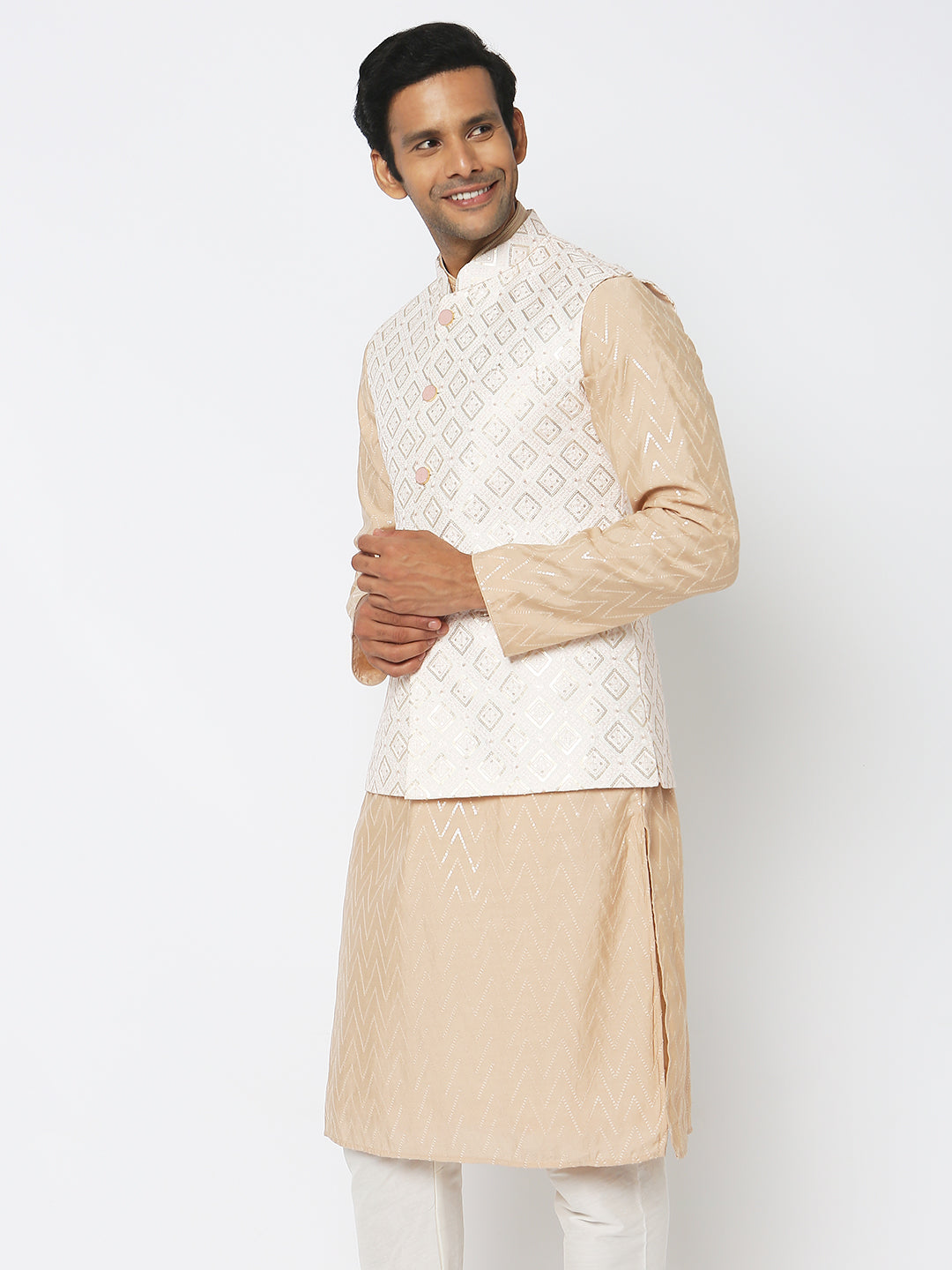 Regular Fit Embellished Ethnic Jacket