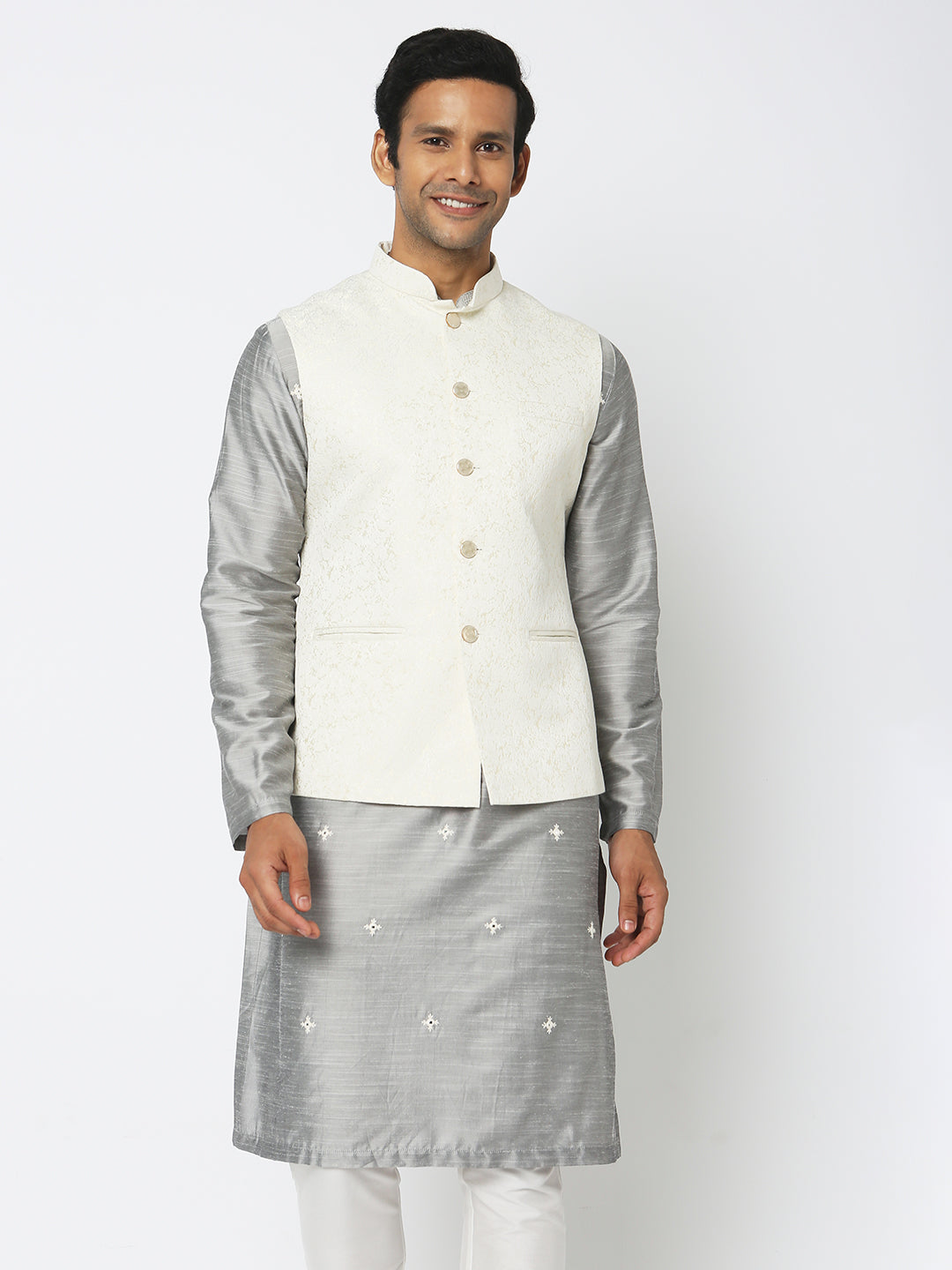 Regular Fit Jacquard Ethnic Jacket