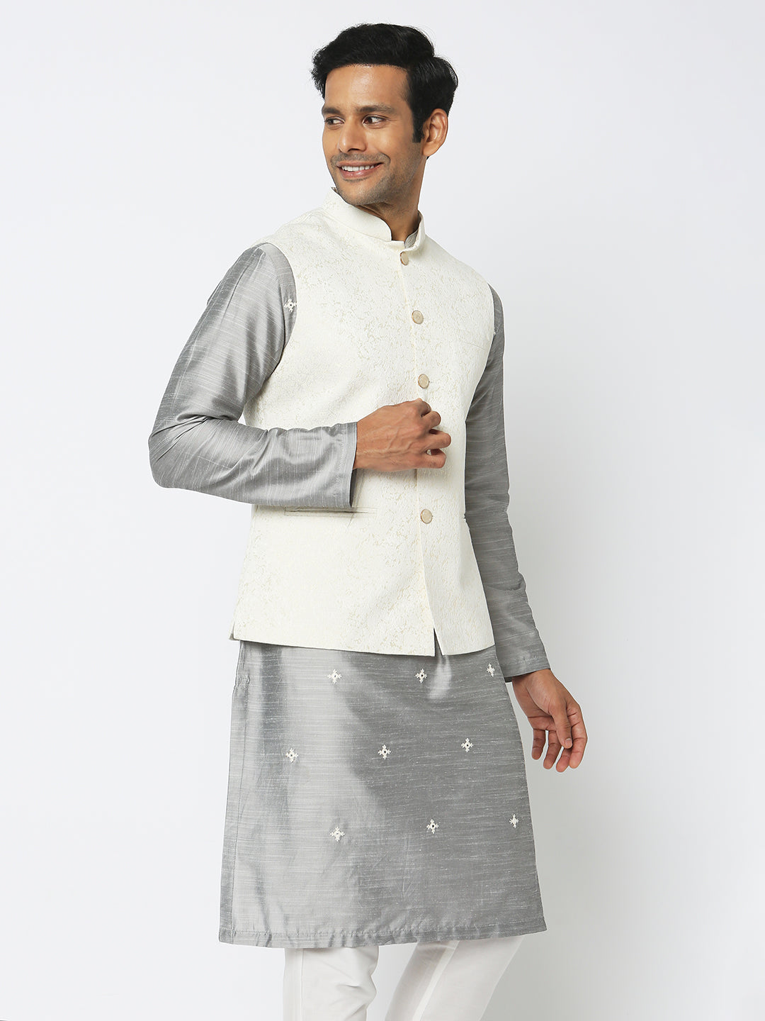 Regular Fit Jacquard Ethnic Jacket