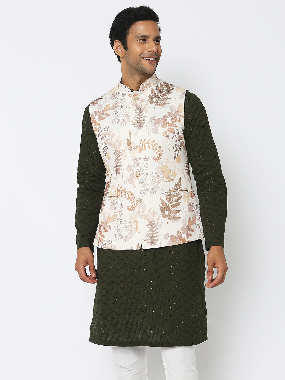 Regular Fit Jacquard Ethnic Jacket