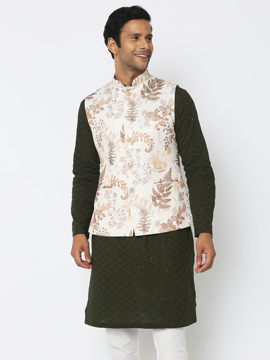 Regular Fit Jacquard Ethnic Jacket
