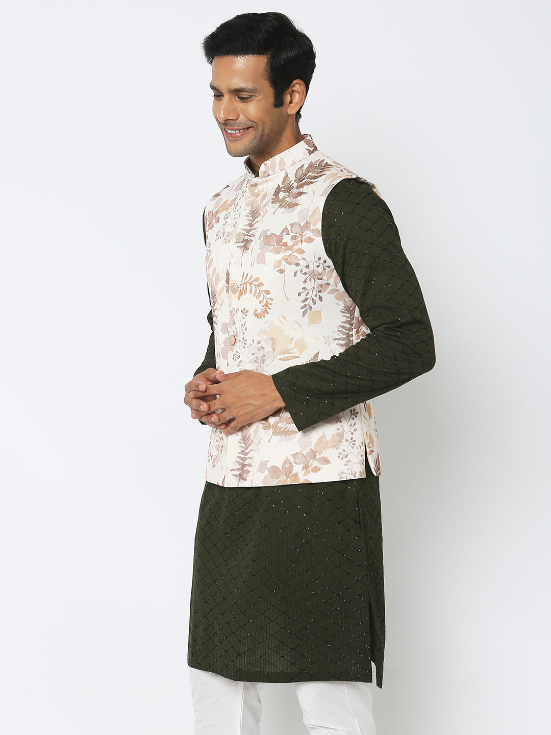 Regular Fit Jacquard Ethnic Jacket
