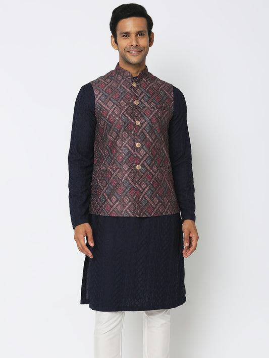 Regular Fit Jacquard Ethnic Jacket